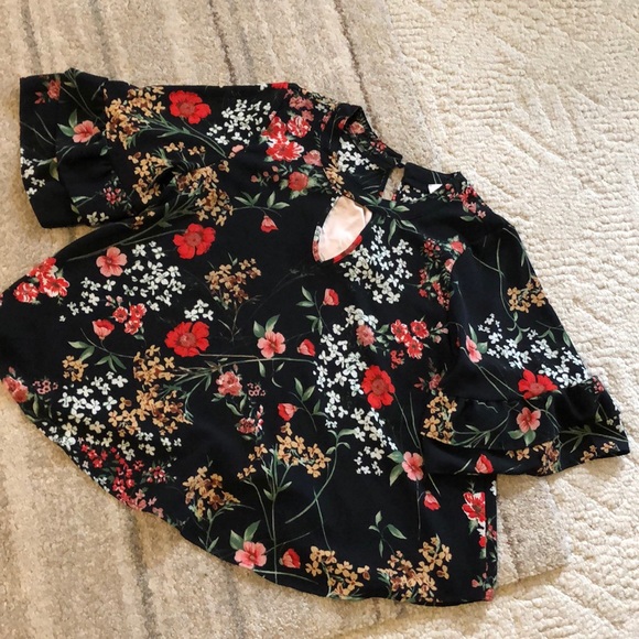 Urban Romantics Tops - Flowly Black Floral Top